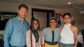 Prince Harry and Meghan Markle meet Save the Children staff in Nigeria
