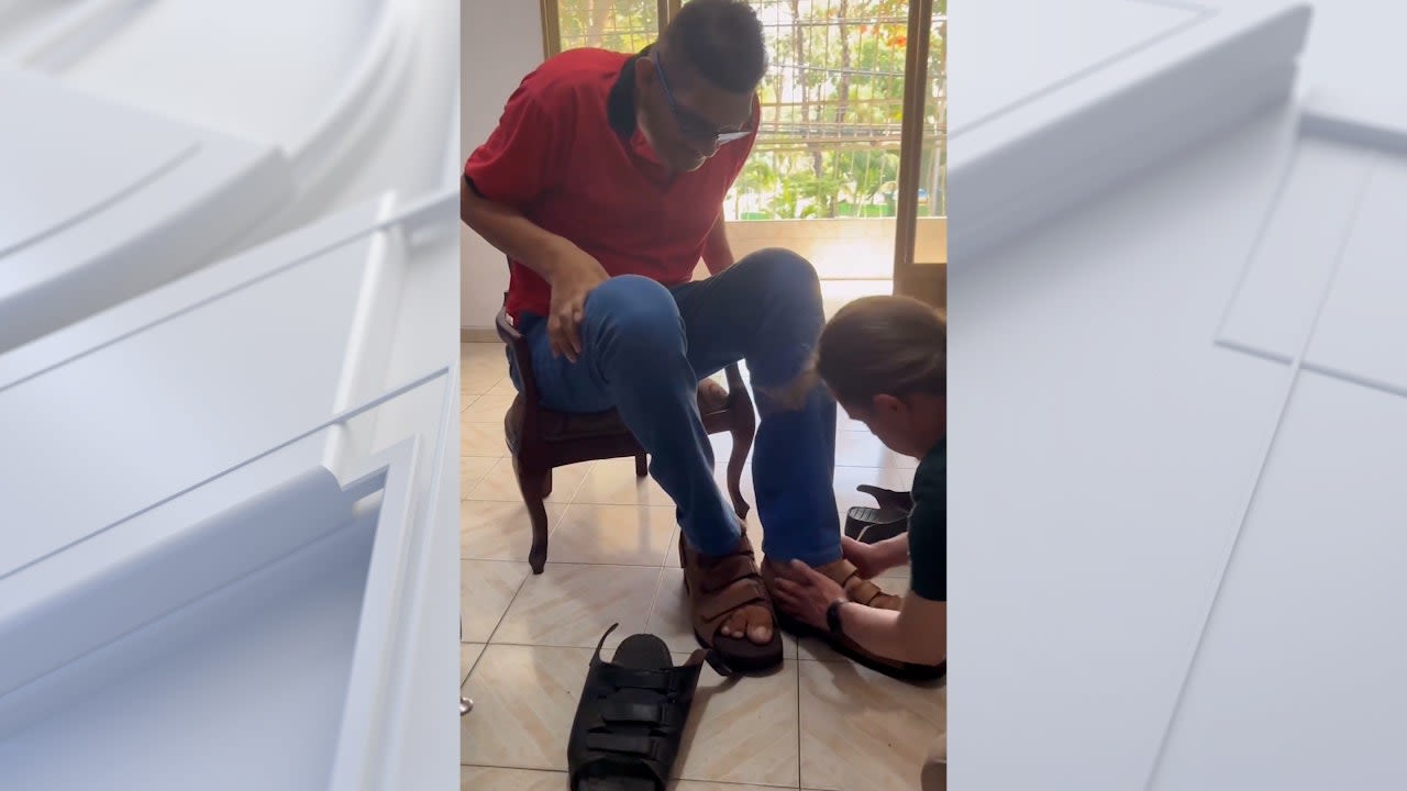 Man with world's largest feet receives new, custom shoes