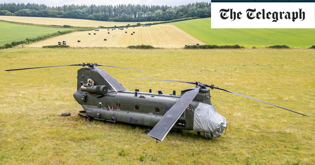 Chinook helicopter stranded in field for three days following ‘engineering issue’