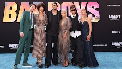 Will Smith supported by Jada Pinkett Smith, his kids at 'Bad Boys: Ride or Die' premiere