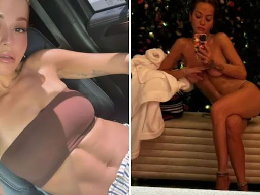 Rita Ora stuns as she goes topless and strips off for spa session