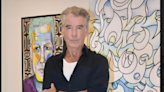 Brosnan, Pierce Brosnan: See actor pose like James Bond in front of his art in Miami