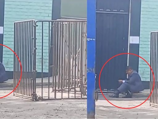 Abogado de Pedro Castillo es captado sentado en el piso esperando para ingresar al penal Barbadillo: “No es posible que me dejen afuera”
