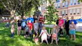 Forest City Rotarians plant trees on Winnebago County Courthouse square