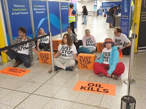 Just Stop Oil protesters arrested after blocking Gatwick Airport