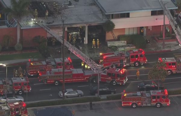 Fire damages LA County fire station