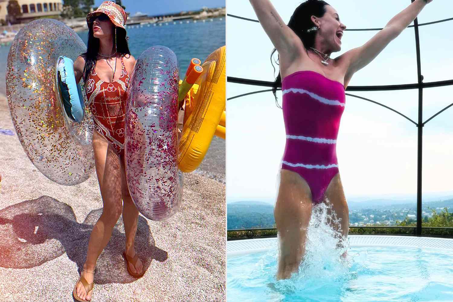 Katy Perry’s Vacation Attire Included Two Patterned One-Piece Swimsuits — Shop Flattering Lookalikes from $30