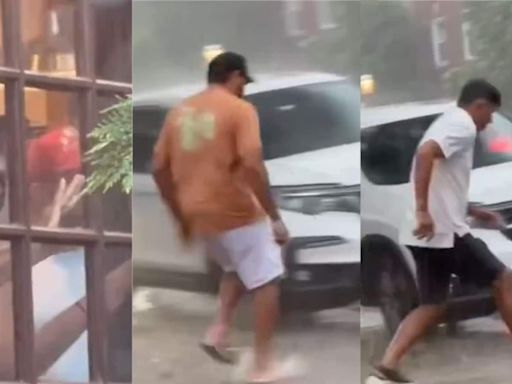 Rohit Sharma, Rahul Dravid sprint towards cab to avoid rain in New York, video goes viral