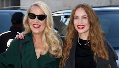 Jerry Hall, 67, and Elizabeth Jagger, 40, attend LFW's Burberry show