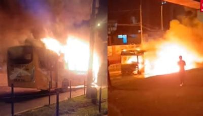 Bus de la Línea 41 se incendia con pasajeros a bordo en Los Olivos