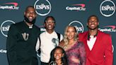 LeBron James poses with his 3 kids and wife at the ESPYS
