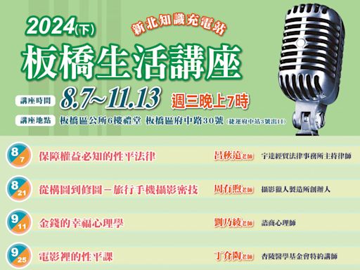 2024板橋生活講座 用知識開啟生活視野