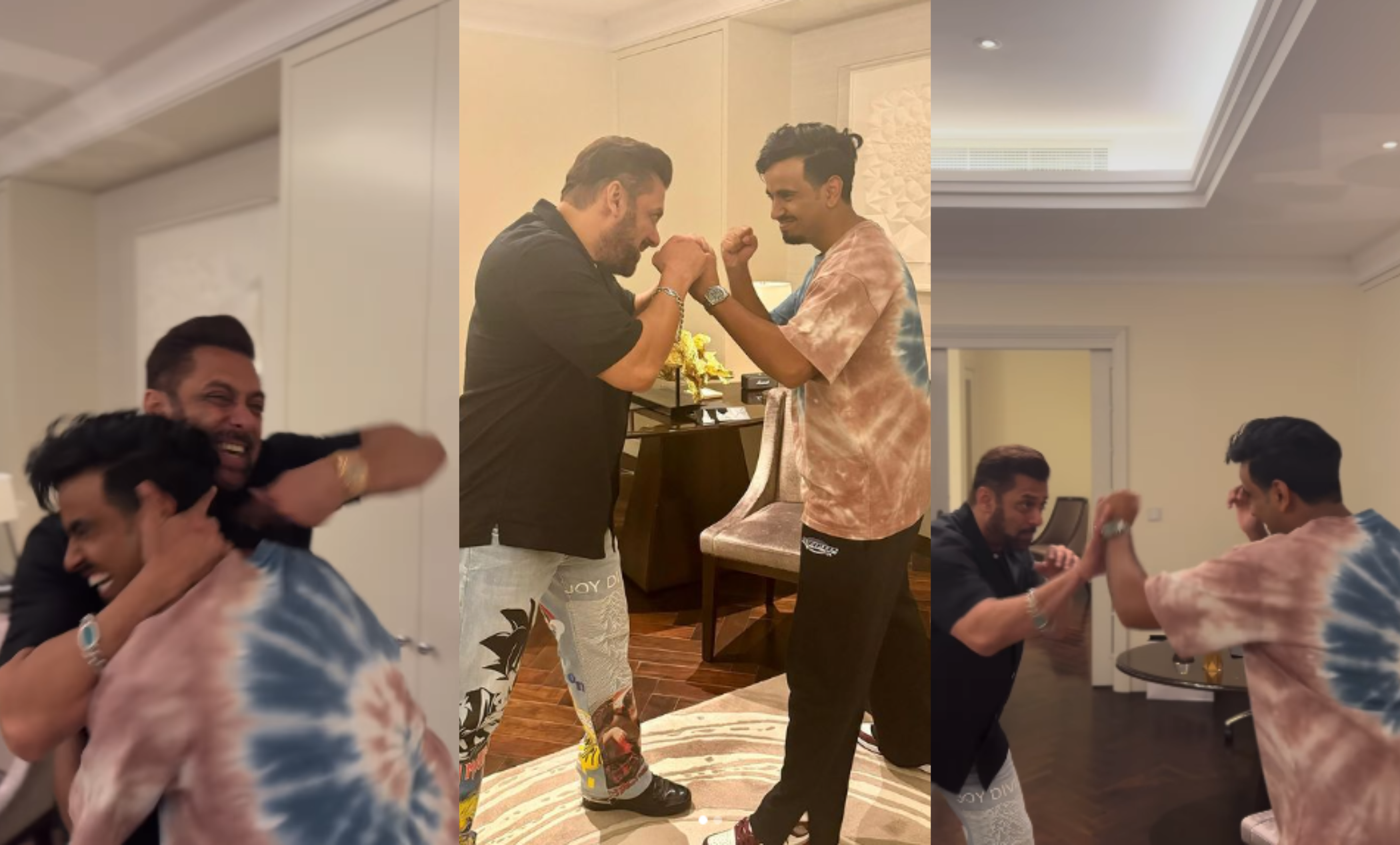 Dubai: Salman Khan playfully boxes with millionaire YouTuber Moneykicks in a viral video; Watch