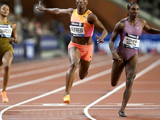 Sha’Carri Richardson beat by UT’s Julien Alfred in latest 100m rematch post-Paris Olympics