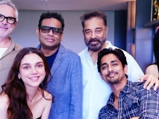 Kamal Haasan hosts filmmaker Alfonso Cuarón along with Mani Ratnam, AR Rahman, Aditi Rao Hydari. See pics