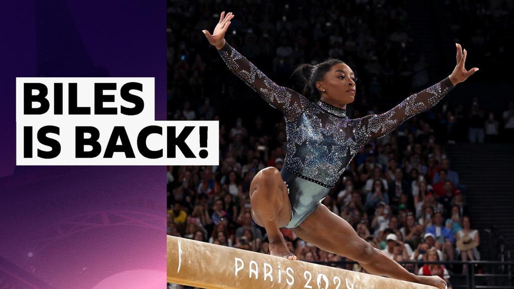 Simone Biles: USA star dazzles in beam at Paris 2024 Olympics - video