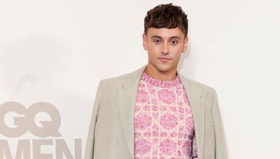 We love Tom Daley's fabulous wave-effect pink crochet jumper