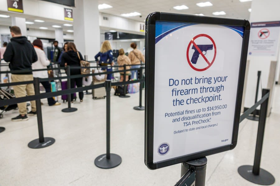 19 guns found at airport security checkpoints per day in the first half of 2024, TSA says