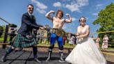 Scots bride and groom jumped into wrestling ring after wedding was next to live show