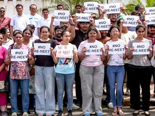 NEET UG Re-test: Students in Rajkot hold massive protest over re-exam, say achieved marks with hard work