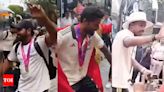 Watch: Rohit Sharma, Suryakumar Yadav, Hardik Pandya dance after Indian cricket team reaches Delhi hotel | Cricket News - Times of India