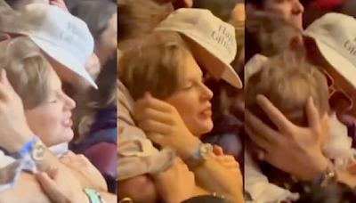 This Video of Travis Kelce Kissing Taylor Swift's Face at Coachella Will Make You Melt