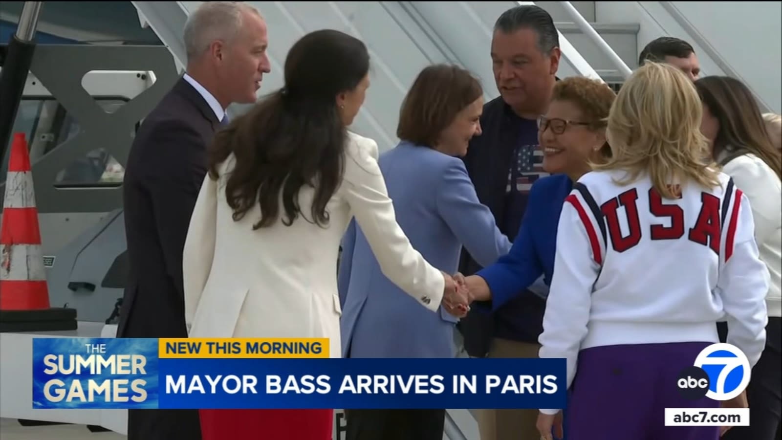 Mayor Karen Bass, first lady Jill Biden arrive in Paris as part of Olympics delegation