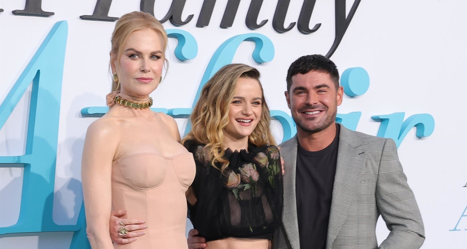 Nicole Kidman & Zac Efron Sandwich In Joey King at ‘A Family Affair’ Premiere