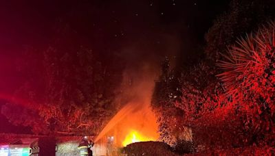 SLO firefighters battle late-night blaze near Highway 101