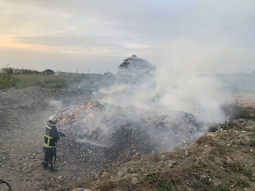 台中外埔廢棄物火警？竟是宮廟在空地燒金紙