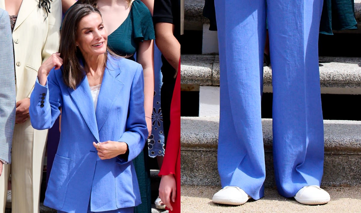 How Queen Letizia of Spain Married Comfort With Style in White Sneakers for Her Latest Public Appearance