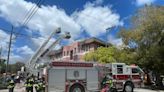 Firefighters battle blaze at a nearly century-old apartment building in Little Havana