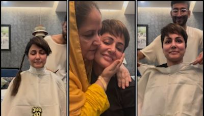 Hina Khan's Mom Gets Emotional as She Cuts Her Hair Short After First Chemotherapy: 'Ro Nahi Mumma'