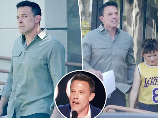Ben Affleck steps out with son after sparking plastic surgery speculation at Tom Brady roast