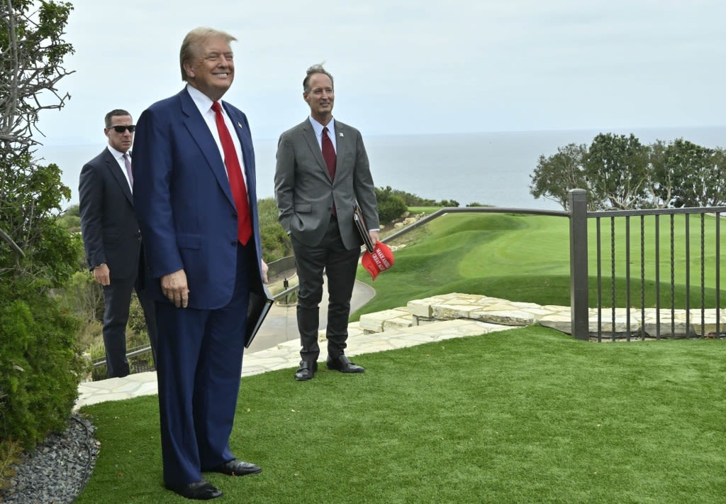 Trump talks landslides, calls California “a mess” at Rancho Palos Verdes press conference