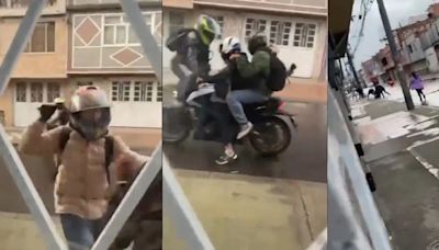 Ladrones de motocicletas causaron pánico en el sur de Bogotá: intento de asalto terminó en balacera