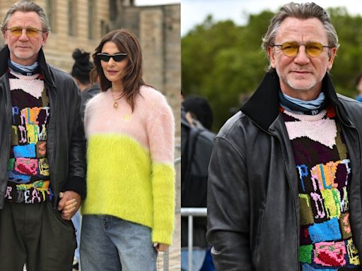 Daniel Craig Pumps Up the Volume in Balloon Pants With Wife Rachel Weisz for Loewe Show During Paris Fashion Week