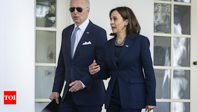 Biden, Kamala Harris' joint rare appearance, pep talk amid doubt over ticket - Times of India