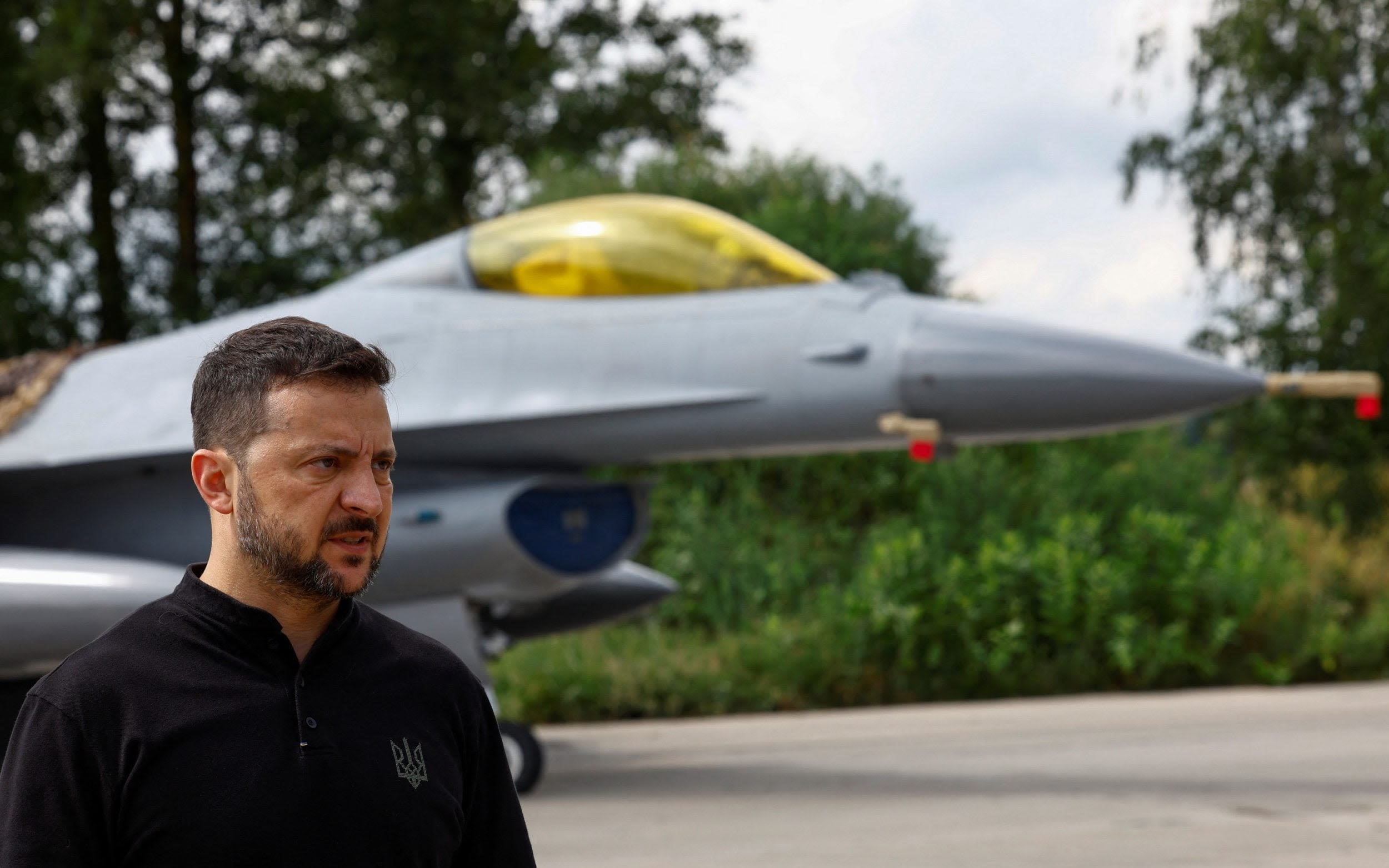 Zelensky welcomes first F-16 fighter jets to Ukraine – before demanding more