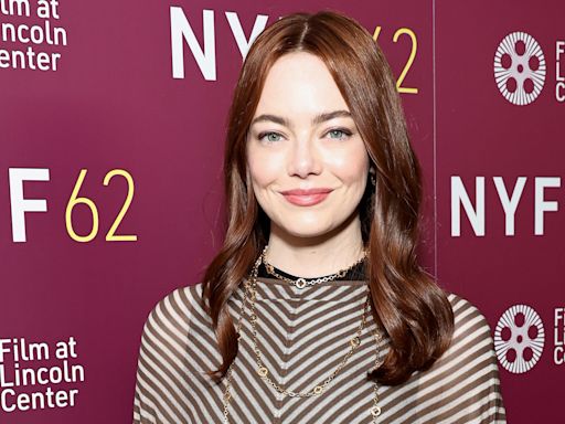 Emma Stone Embraces The Boho Renaissance In A See-Through Chevron Gown