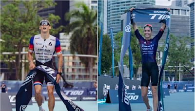 Singapore T100 triathlon: Unfancied Youri Keulen wins men's pro race, while Ashleigh Gentle retains women's title