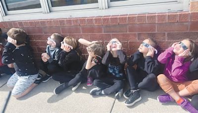 Utica Community Schools, Beacon Tree Elementary collecting solar eclipse glasses