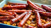 Jamie Oliver’s sausage bake is easy to prepare in only 10 minutes