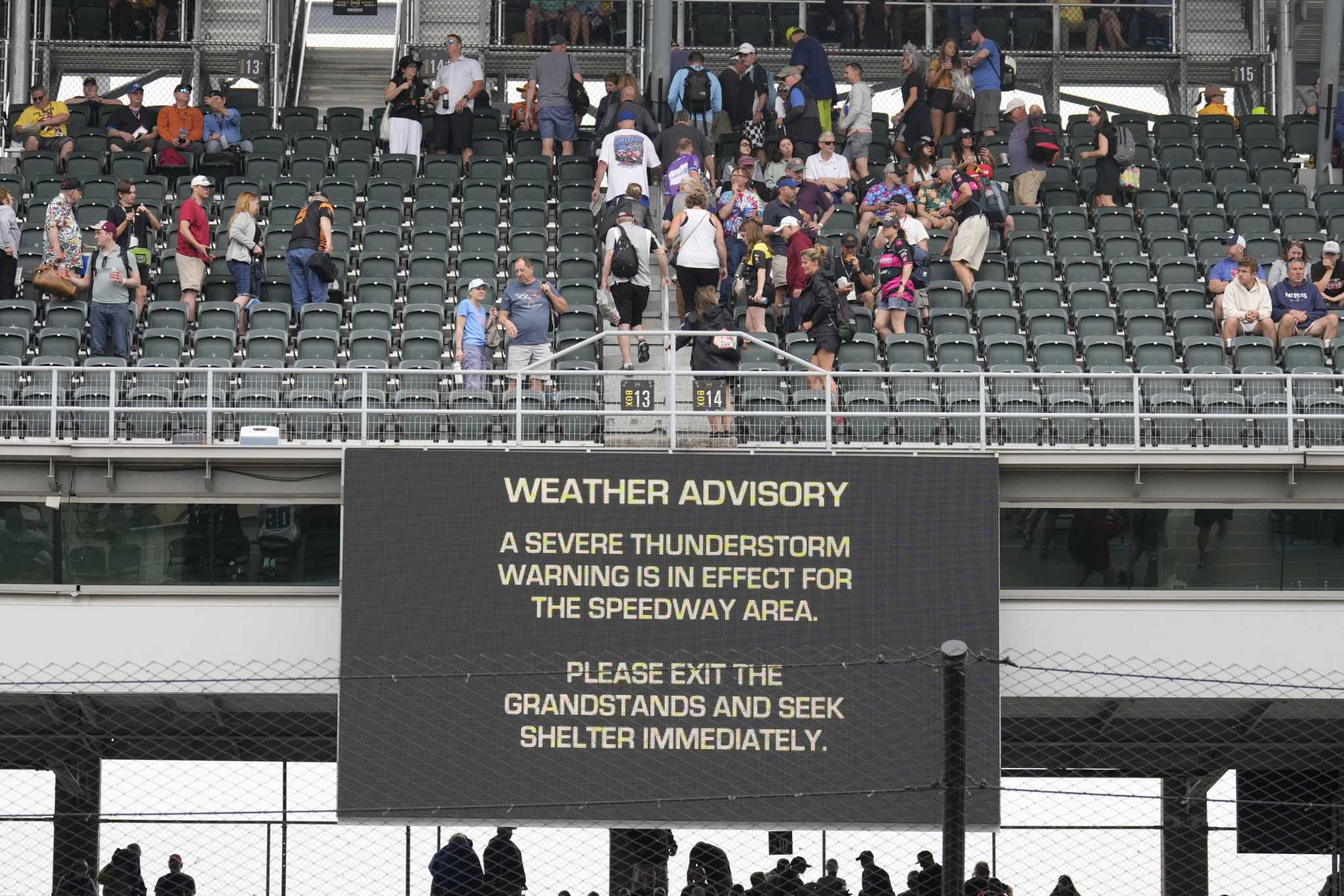 Indianapolis 500 expected to be delayed as fans are told to evacuate amid oncoming severe weather