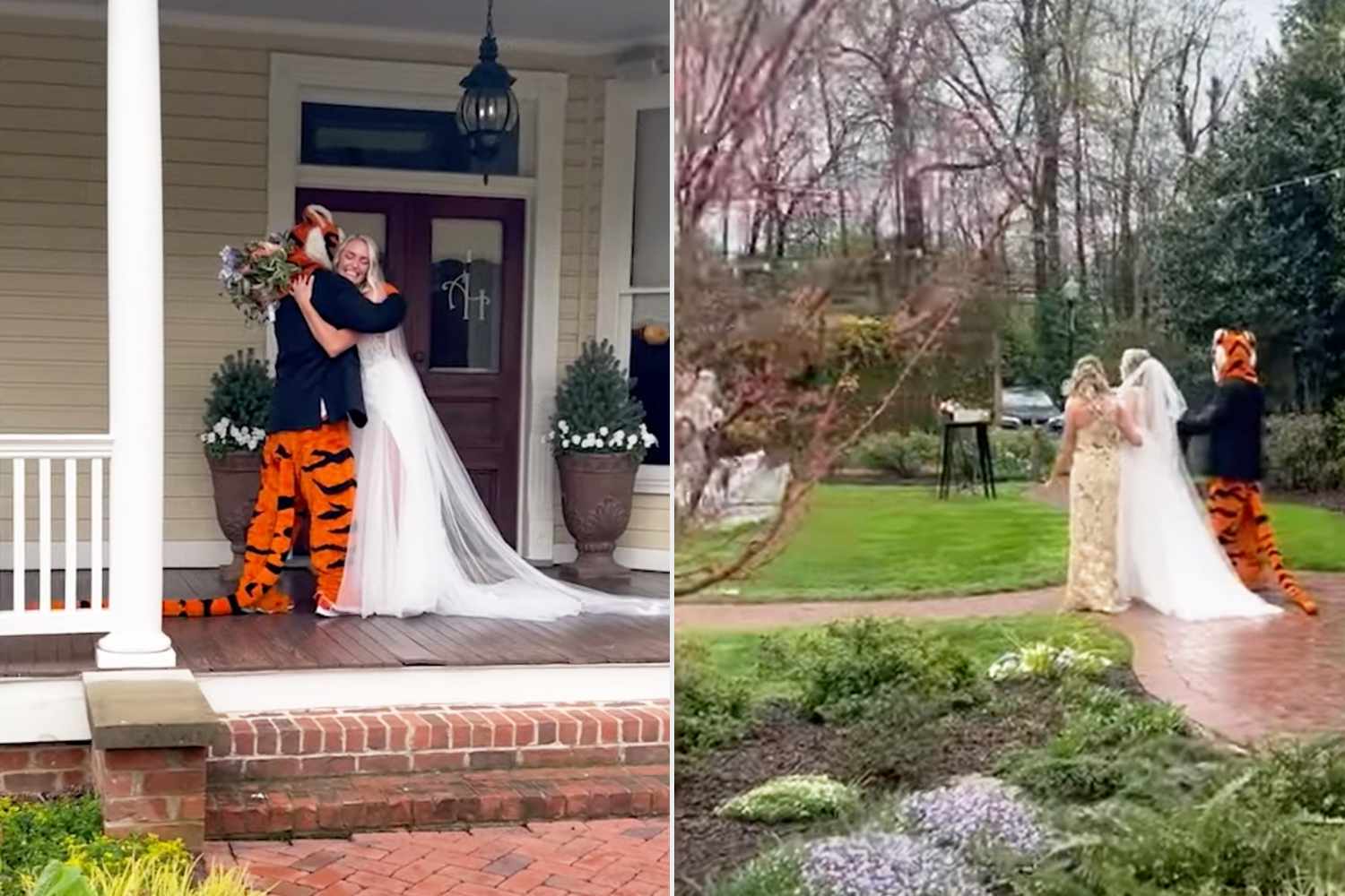 Clemson Tiger Surprises Bride by Walking Her Down the Aisle on Wedding Day: ‘This Is Incredible!’