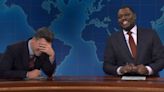Colin Jost Pranked by Michael Che on ‘SNL’s Weekend Update: ‘Meanest Thing You’ve Ever Done to Me’ (Video)