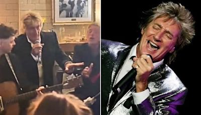 Sir Rod Stewart surprises fans at Glasgow pub as he celebrates with unplanned sing-along