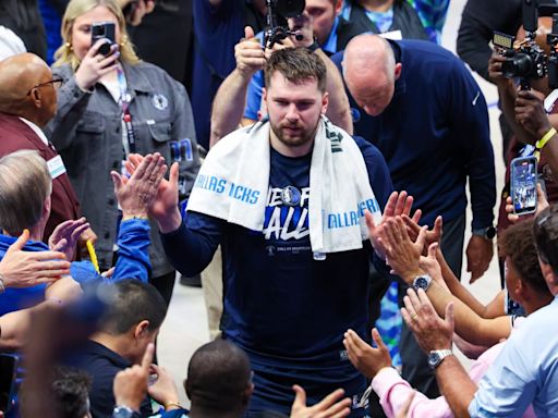 Luka Doncic Shared a Cool Moment With Travis Kelce After Mavs' Game 3 Win