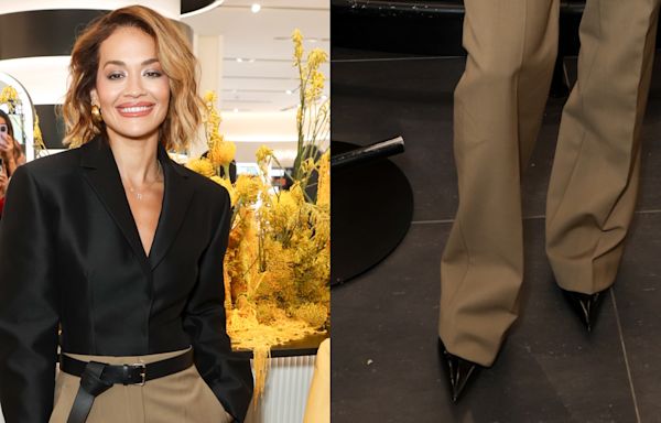 Rita Ora Gets Sharp in Poiny Pumps for Typebea Launch in London