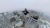 Daredevil illegally walks tightrope between downtown L.A. skyscrapers